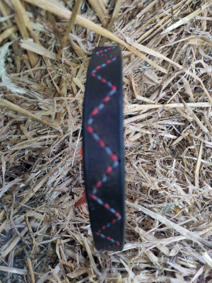 Equestrian leather dog collar with hand stitched detail